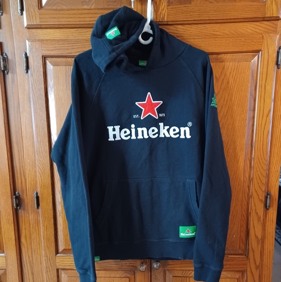 Heineken Men's XL  Official Merchandise Star Black/Red Hoodie Hooded Sweatshirt - Picture 9 of 11